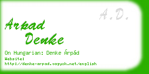 arpad denke business card